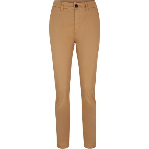 Pantalon Regular Fit en satin de coton stretch - Boss - Modalova