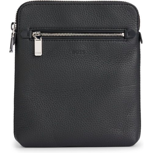 Sac enveloppe en cuir italien grainé à logo emé - Boss - Modalova