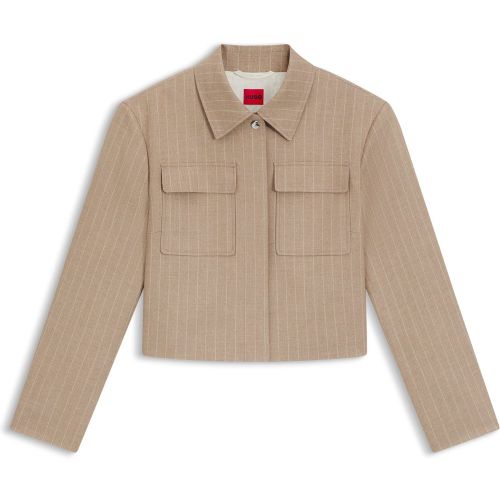 Veste Relaxed en flanelle à rayures tennis - HUGO - Modalova