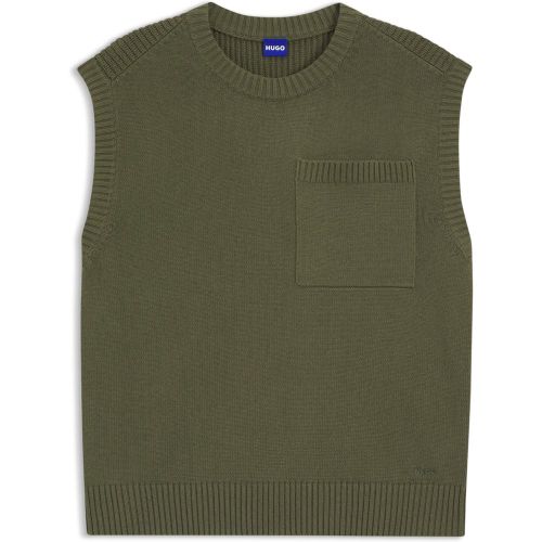 T-shirt en maille Relaxed avec poche-poitrine - HUGO - Modalova