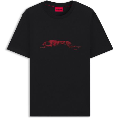 T-shirt en jersey de coton à motif chien artistique - HUGO - Modalova