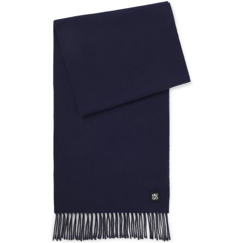 Écharpe en laine à finition à logo revisité - HUGO - Modalova