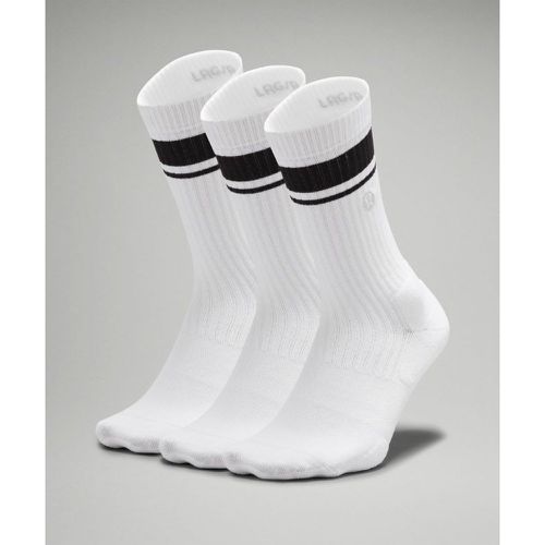 – Daily Stride Bequeme gerippte Crew-Socken 3er-Pack für Männer – Schwarz/Weiß – Größe M - lululemon - Modalova