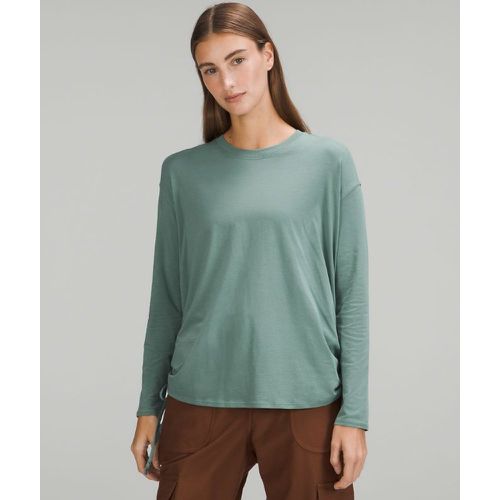 – Langarmshirt aus Pima-Baumwolle mit seitlichem Kordelzug für Frauen – Grün – Größe 6 - lululemon - Modalova