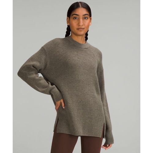 – Gerippter Pullover mit Rundhalsausschnitt aus für Frauen – Merinowollmischung – Khaki – Größe 8 - lululemon - Modalova