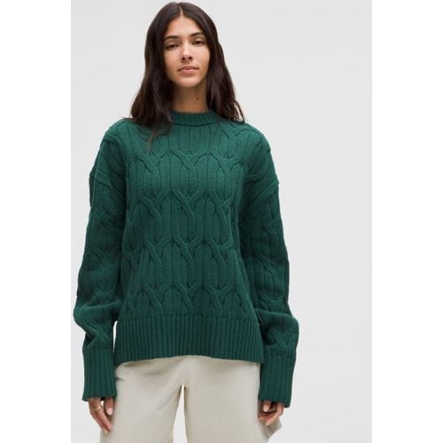 – Oversized-Strickpullover mit Rundhalsausschnitt und Zopfmuster für Frauen – Größe M - lululemon - Modalova