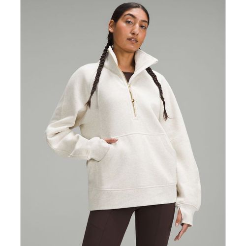 – Scuba Oversized-Pullover mit Trichterkragen und halblangem Reißverschluss Lang für Frauen – Weiß – Größe M/L - lululemon - Modalova