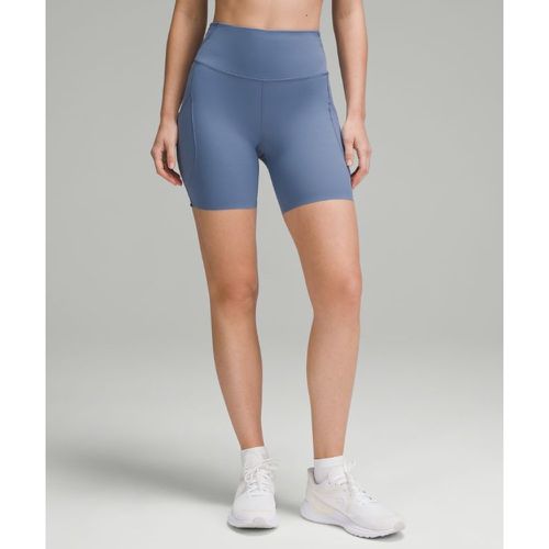 – Fast and Free Shorts mit hohem Bund Taschen für Frauen – 15 cm – Blau – Größe 4 - lululemon - Modalova