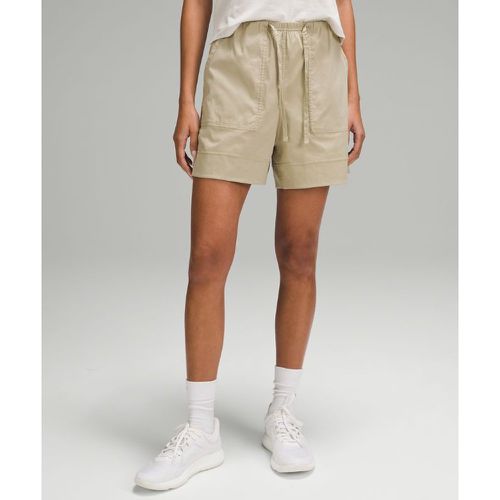 – Popeline-Shorts mit hohem Bund aus für Frauen – Baumwollmischung – 10 cm – Khaki – Größe 2XS - lululemon - Modalova