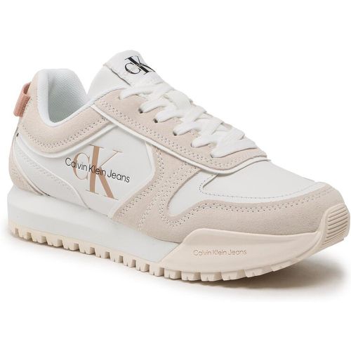 Sneakers - Toothy Runner Irregular Lines W YW0YW00934 White/Ancient White 0LA - Calvin Klein Jeans - Modalova