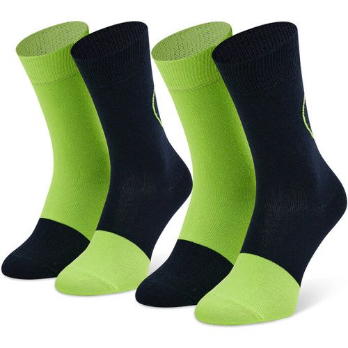 Set di 2 paia di calzini lunghi unisex - XBES02-6500 Verde - Happy Socks - Modalova