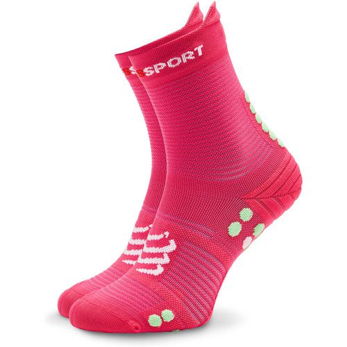 Calzini lunghi unisex - Pro Racing Socks v4.0 Run High XU00046B Hot Pink/Summer Green 379 - Compressport - Modalova