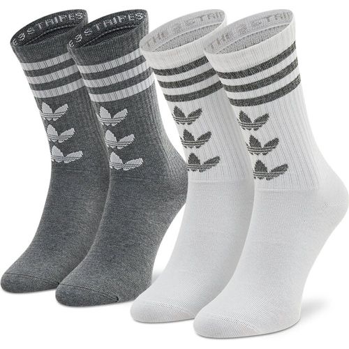 Set di 2 paia di calzini lunghi unisex - Trefoil Crew HC9526 White/Grey - Adidas - Modalova