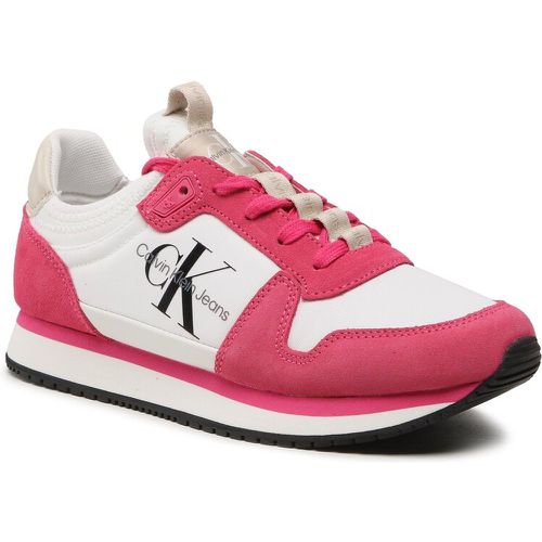 Sneakers - Runner Sock Laceup Ny YW0YW00840 White/Raspberry Sorbet 01W - Calvin Klein Jeans - Modalova