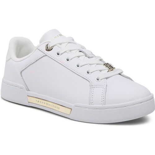 Sneakers - Court Sneaker With Lace Hardware FW0FW06908 White/Gold 0K6 - Tommy Hilfiger - Modalova