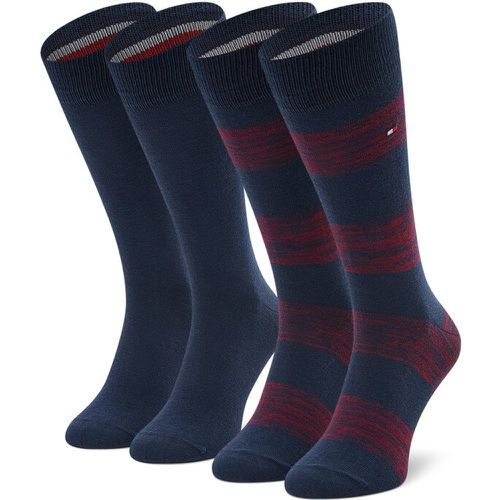 Set di 2 paia di calzini lunghi da uomo - 342021001 Navy/Red 084 - Tommy Hilfiger - Modalova