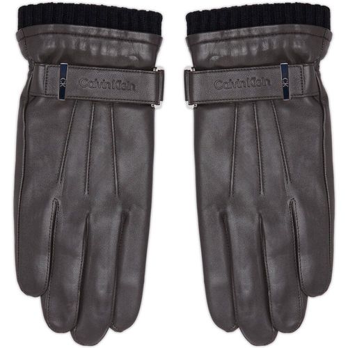 Guanti da uomo - Leather Rivet Gloves K50K507425 Dark Brown BAR - Calvin Klein - Modalova