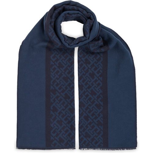 Scialle - Monogram Brushed Scarf AW0AW15341 Space Blue DW6 - Tommy Hilfiger - Modalova
