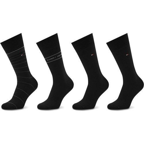 Set di 4 paia di calzini lunghi da uomo - 701220146 Black 002 - Tommy Hilfiger - Modalova