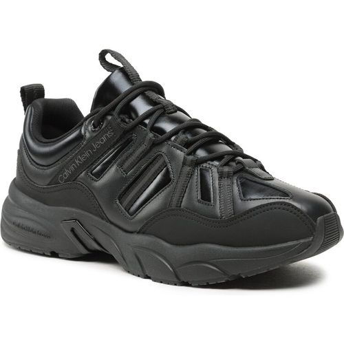 Sneakers - Retro Tennis Laceup Mix Reefl YM0YM00699 Triple Black - Calvin Klein Jeans - Modalova