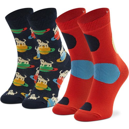 Set di 2 paia di calzini lunghi da bambini - KLAI02-6500 Rosso - Happy Socks - Modalova