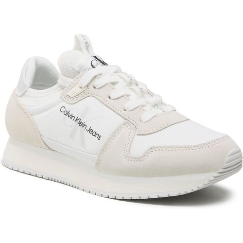 Sneakers - Runner Sock Laceup Ny-Lth W YW0YW00840 White/Ivory 0K7 - Calvin Klein Jeans - Modalova