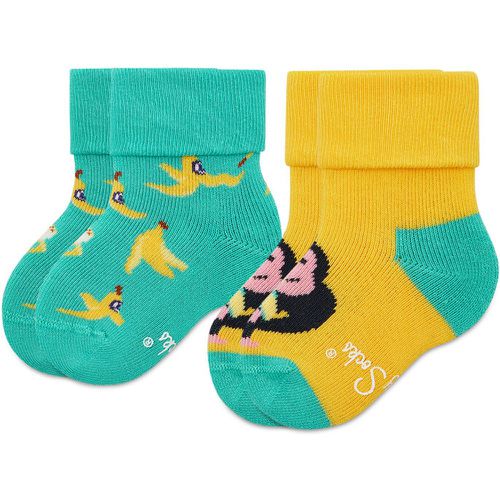 Set di 2 paia di calzini lunghi da bambini - KMNB45-7000 Verde - Happy Socks - Modalova