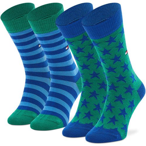 Set di 2 paia di calzini lunghi da bambini - 100000816 Green Blue Combo 013 - Tommy Hilfiger - Modalova