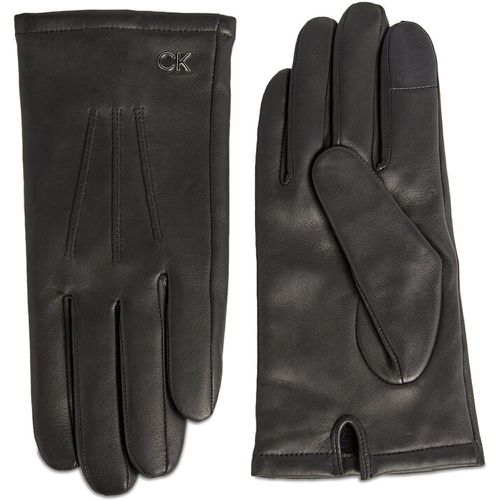 Guanti da uomo - Gs Ck Metal Gloves Leather W/Box K50K511020 Ck Black BAX - Calvin Klein - Modalova