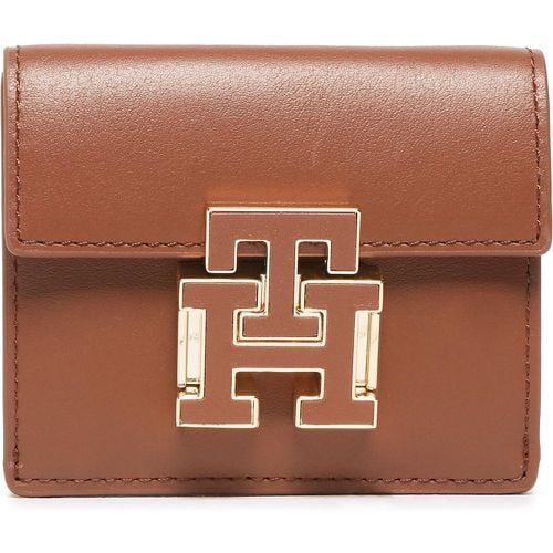 Portafoglio piccolo da donna Push Lock Leather Wallet AW0AW14344 - Tommy Hilfiger - Modalova