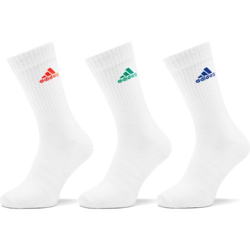 Calzini lunghi unisex Cushioned Crew Socks 3 Pairs IC1314 white/solar red/lucid blue/court green - Adidas - Modalova