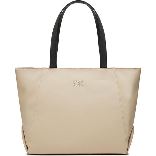 Borsetta Re-Lock Seasonal Shopper_Canvas K60K611446 Écru - Calvin Klein Jeans - Modalova