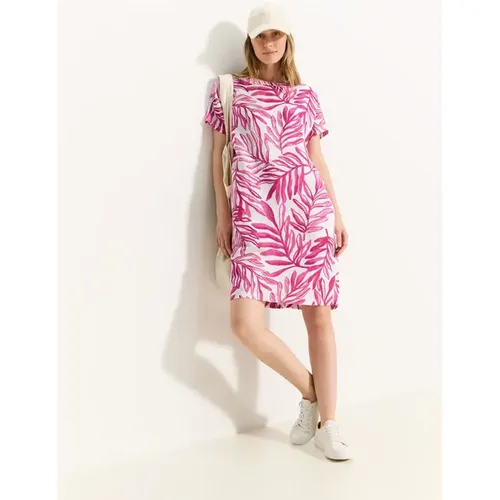 Leinenmix Print Kleid - cecil - Modalova