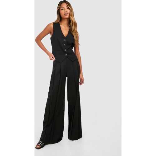 Pantalón Efecto Lino De Pernera Ancha Súper Plisado - boohoo - Modalova