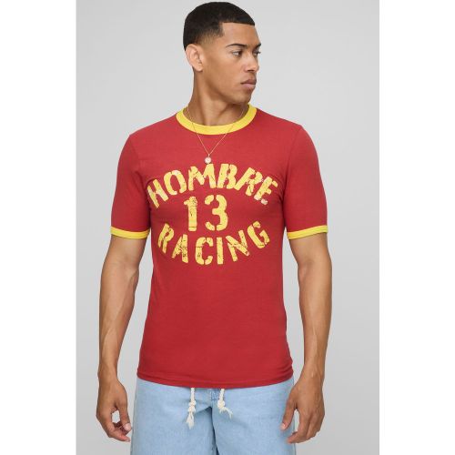 T-shirt moulant à col contrastant - L - Boohooman - Modalova