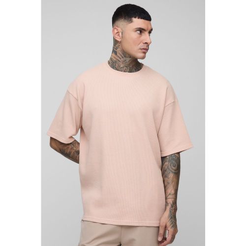 Tall - T-shirt oversize en tissu gaufré - 2XL - Boohooman - Modalova