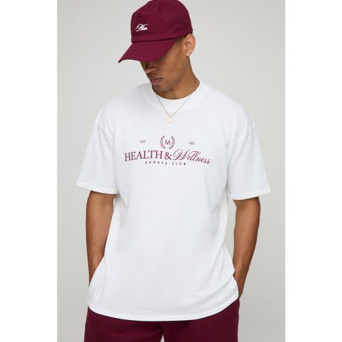 T-shirt oversize à imprimé Santé et Bien-être - S - Boohooman - Modalova