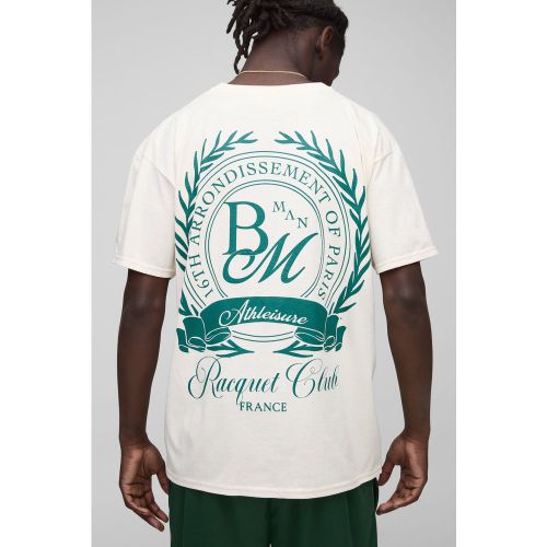 T-shirt oversize universitaire à écusson - S - Boohooman - Modalova