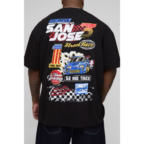 Grande taille - T-shirt oversize à col montant et imprimé San Jose Moto - 2XL - Boohooman - Modalova