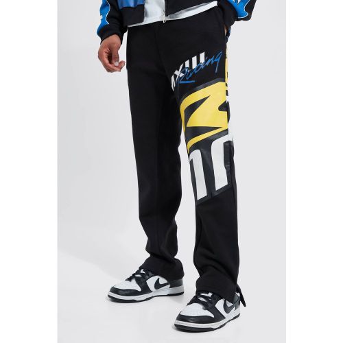 Jogging skinny à imprimé moto - M - Boohooman - Modalova