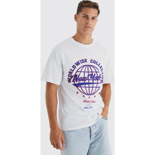 Tall - T-shirt oversize universitaire imprimé New York - L - Boohooman - Modalova