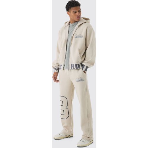 Survêtement oversize universitaire imprimé - L - Boohooman - Modalova