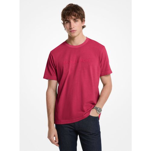 MK T-shirt en coton avec logo en relief - Michael Kors - Michael Kors Outlet - Modalova