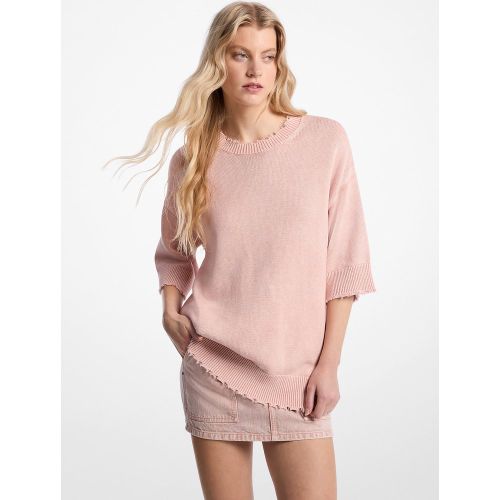 MK Pull délavé en mélange de coton et de cachemire teint en pièce - Michael Kors - MICHAEL Michael Kors - Modalova