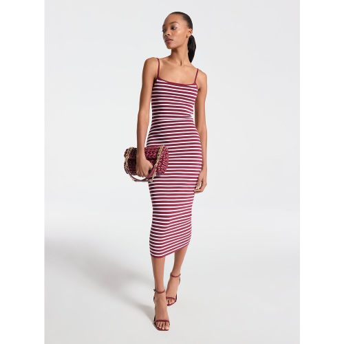 MK Robe mi-longue rayée en mélange de viscose extensible - Michael Kors - MICHAEL Michael Kors - Modalova