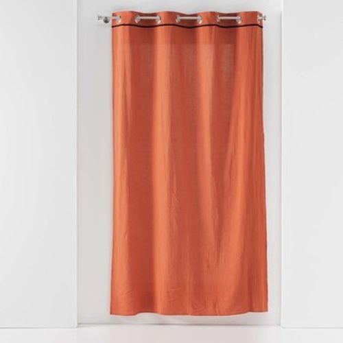 RIDEAU A OEILLETS 135 x 240 CM COTON LAVE LINETTE TERRACOTTA 's Curtains, blinds in - Douceur d intérieur - Modalova