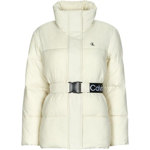 LOGO BELT WAISTED SHORT PUFFER women's Jacket in - Calvin Klein Jeans - Modalova