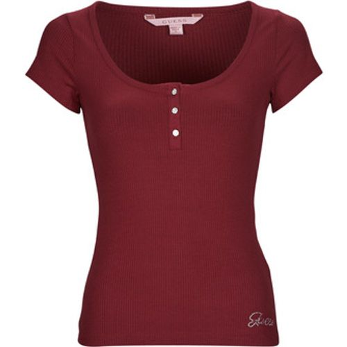 ES SS KARLEE JEWEL BTN HENLEY women's T shirt in - Guess - Modalova