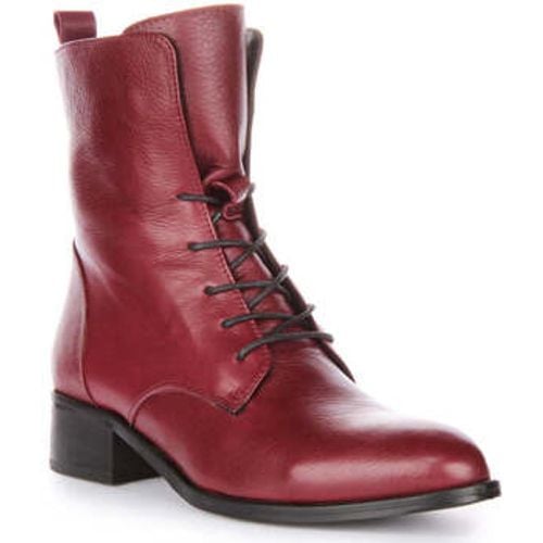 Justinreess Womens Lace up Flat Lace up Burgundy Ankle Boots women's Boots in - Justinreess England - Modalova