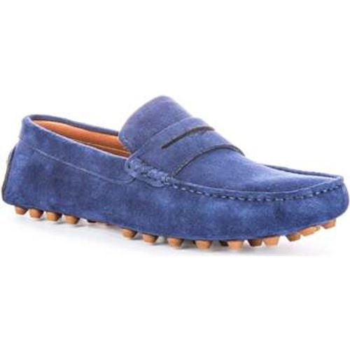 Justinreess Mens Navy Suede Slip On Suede Driving Shoes men's Slip-ons (Shoes) in - Justinreess England - Modalova